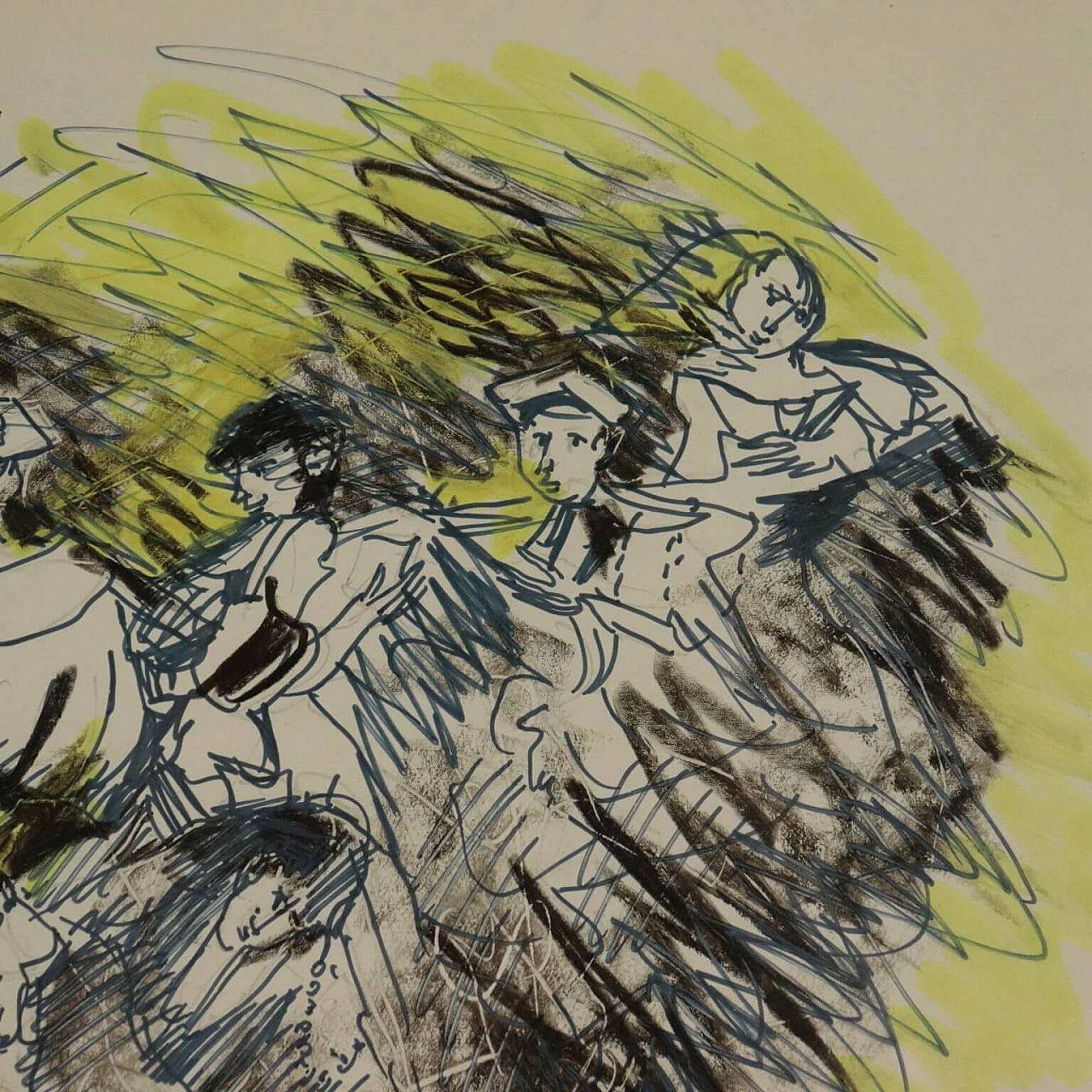 Remo Brindisi, Olocausto, disegno a tecnica mista su carta, 1989 6