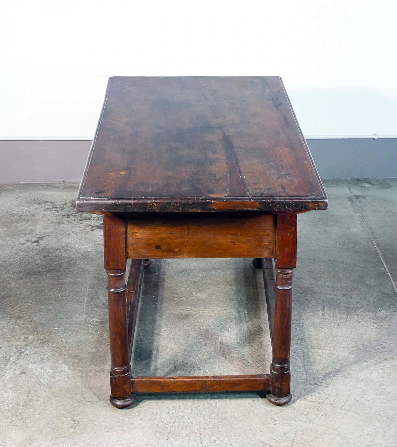 Solid walnut table with two front drawers, 19th century 6