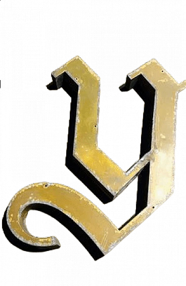Brass letter Y, 1920s