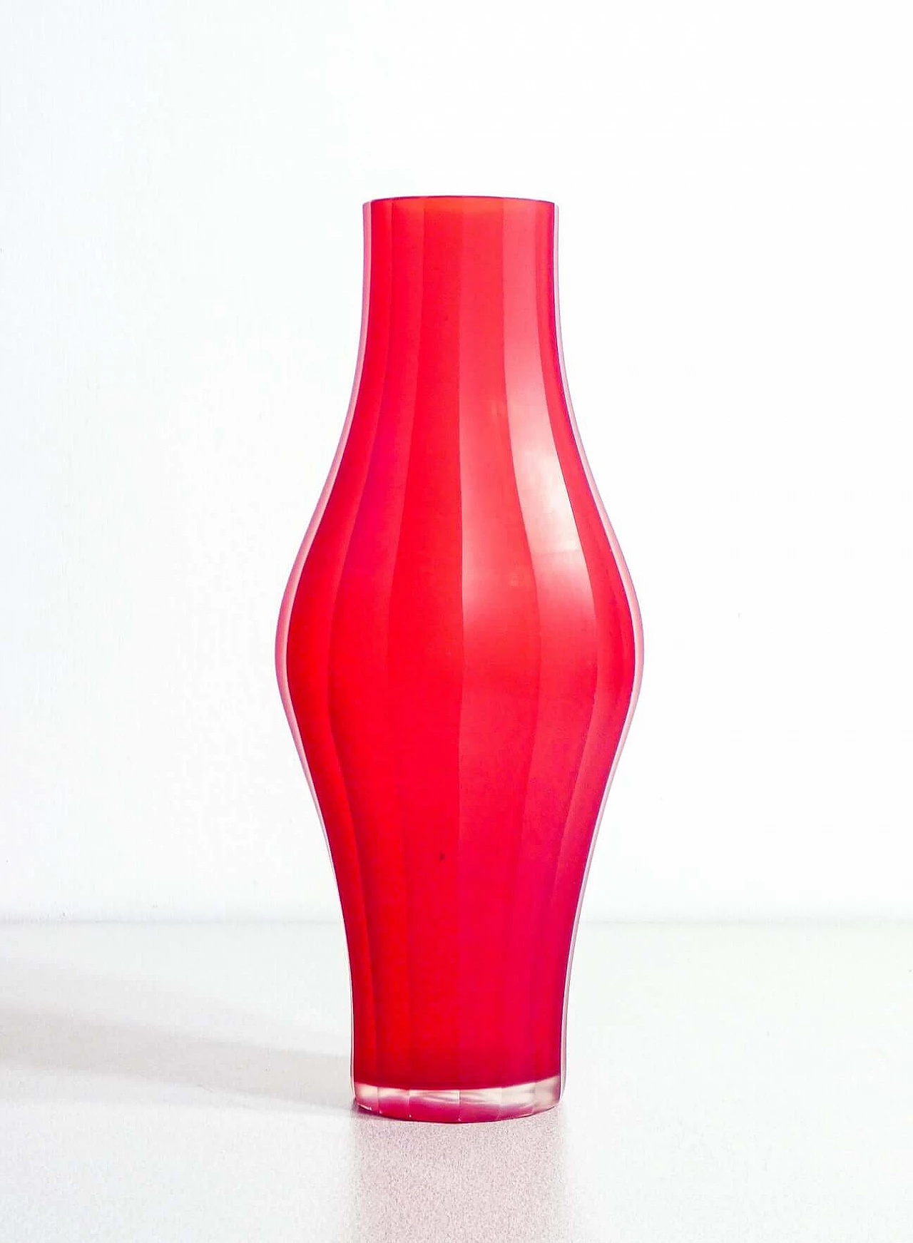 Red Murano blown glass vase, 1980s 3