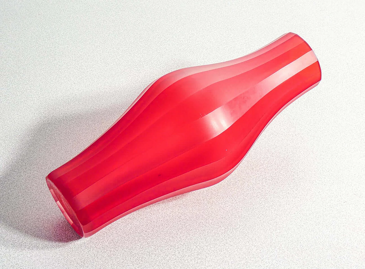 Red Murano blown glass vase, 1980s 6