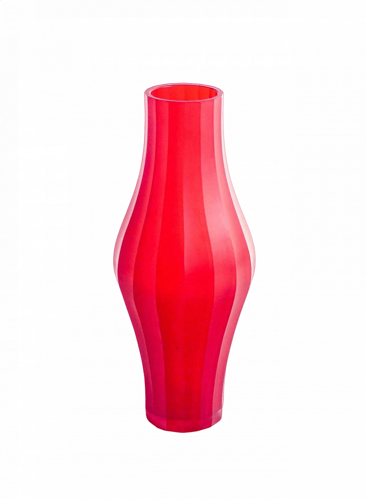 Red Murano blown glass vase, 1980s 8