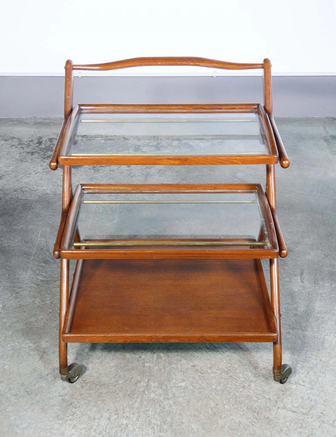 Food cart with two pull-out trays and lower shelf by Ico Parisi, 1950s 2