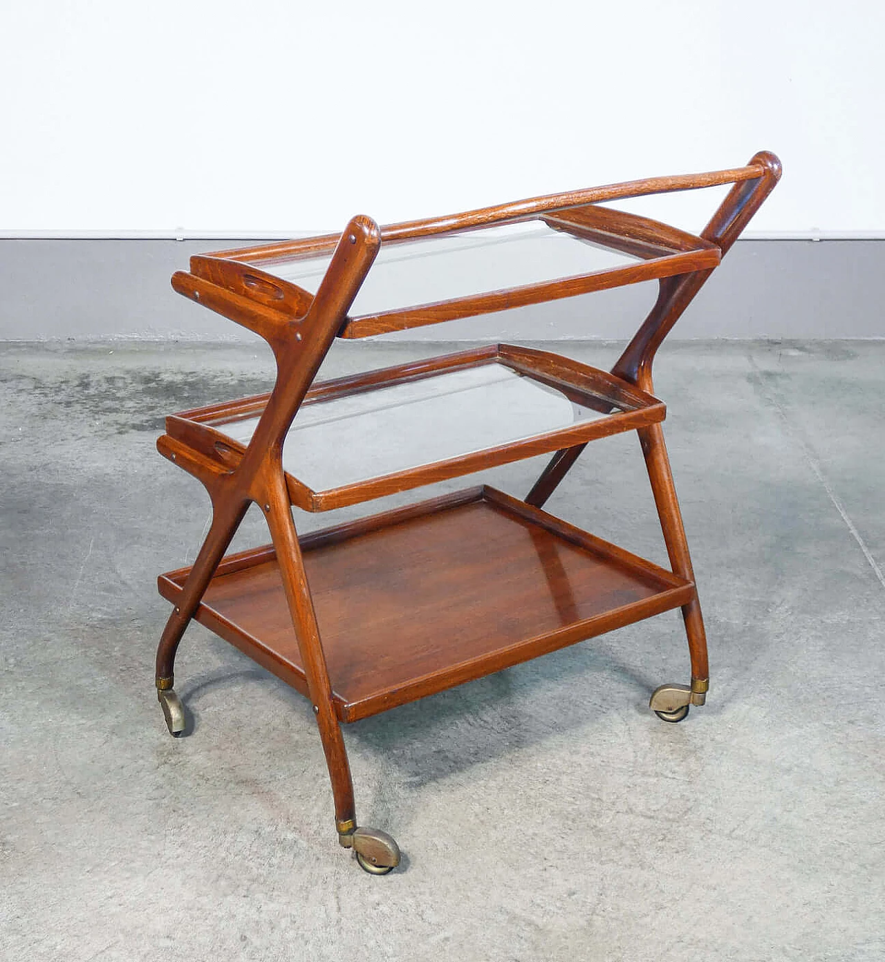 Food cart with two pull-out trays and lower shelf by Ico Parisi, 1950s 6