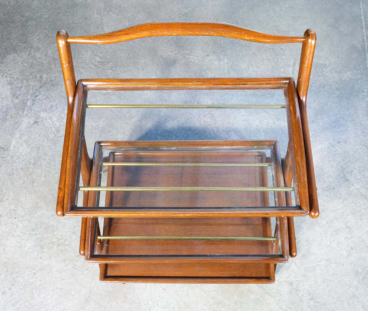 Food cart with two pull-out trays and lower shelf by Ico Parisi, 1950s 9