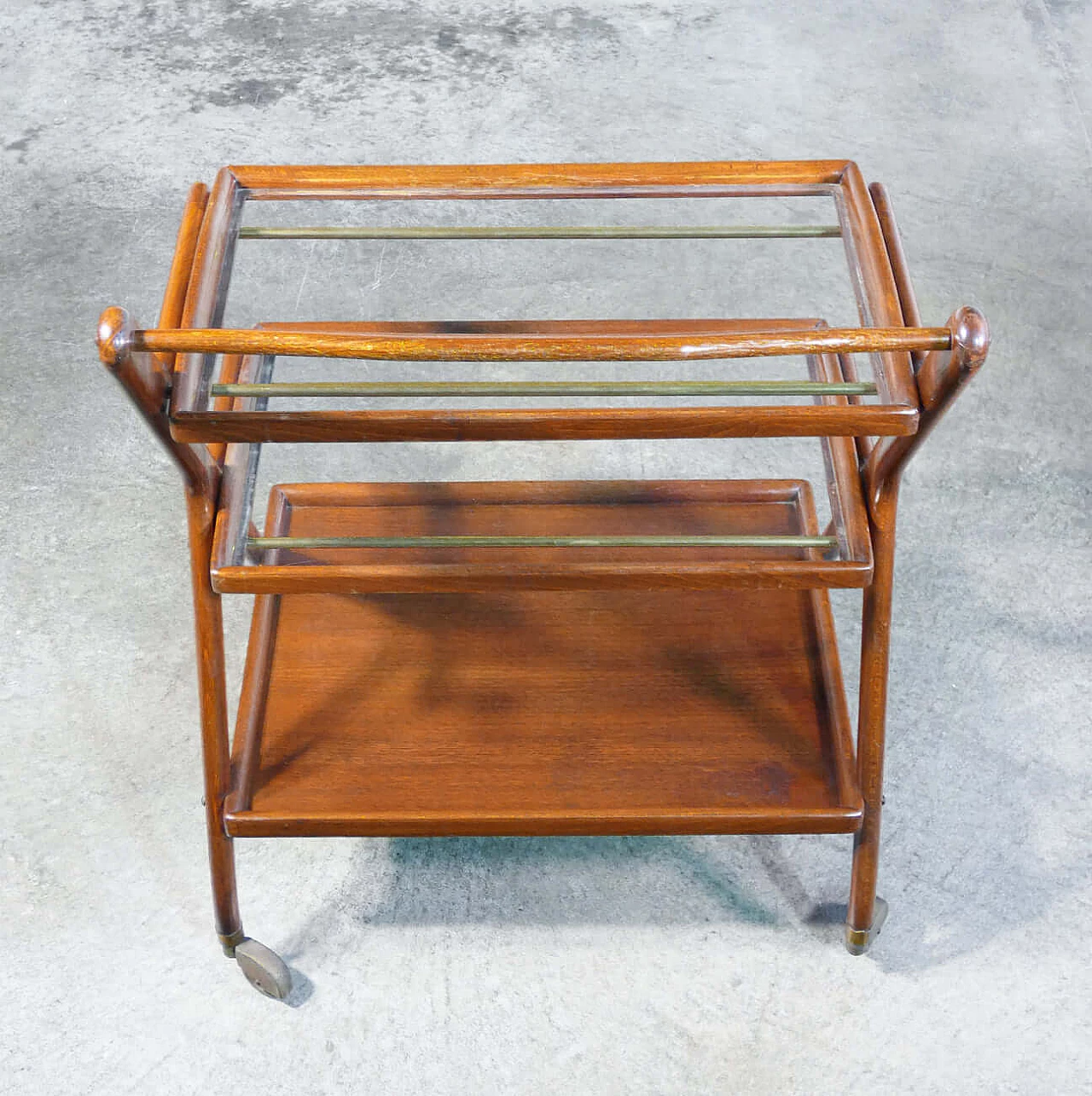 Food cart with two pull-out trays and lower shelf by Ico Parisi, 1950s 10