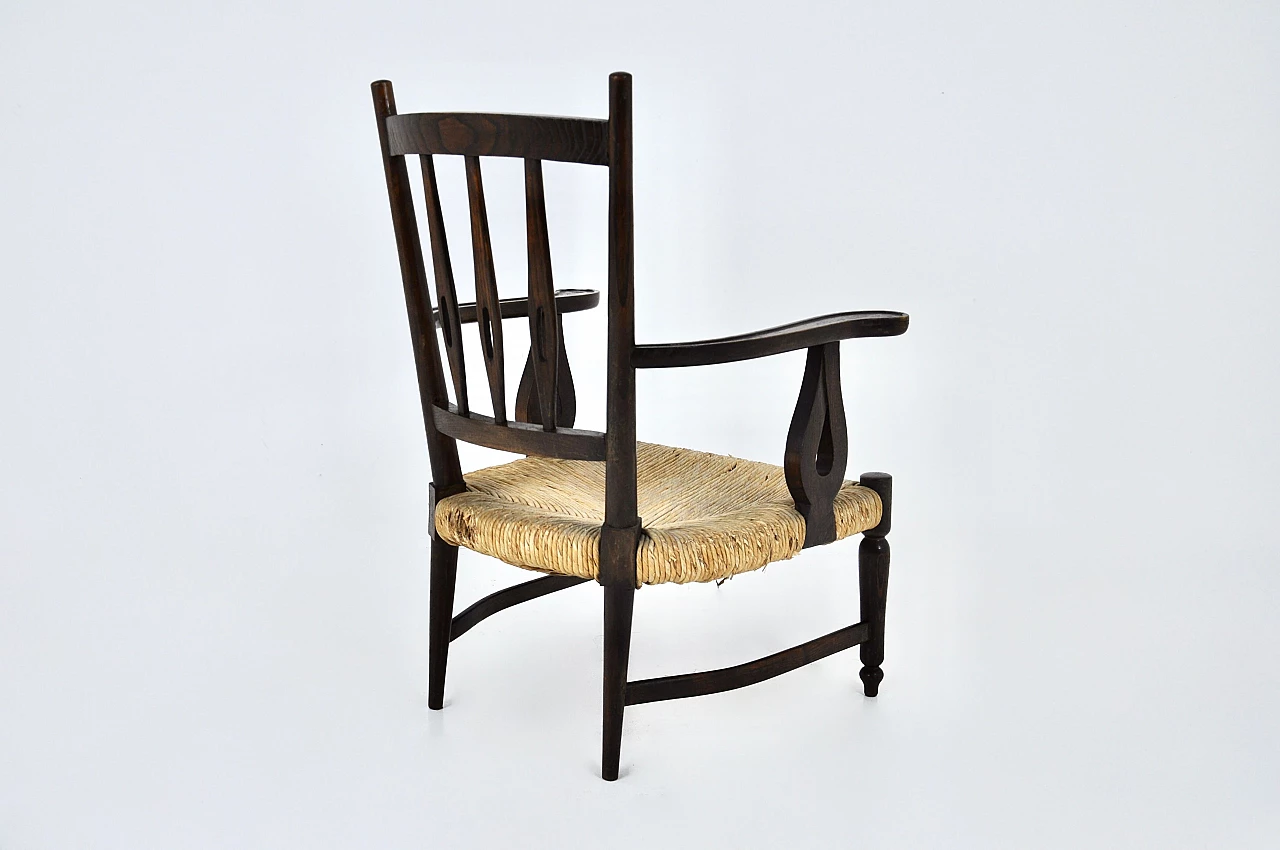 Wood and wicker armchair by Paolo Buffa, 1950s 6