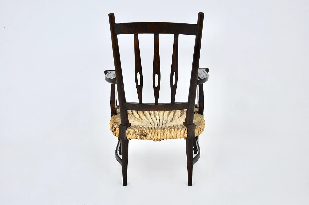 Wood and wicker armchair by Paolo Buffa, 1950s 7