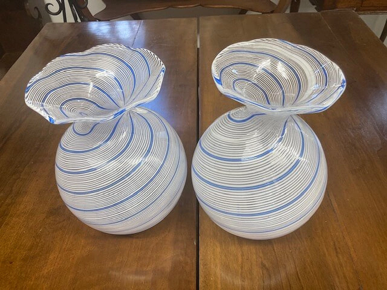 Pair of Murano glass vases by Aureliano Toso, 1960s 5