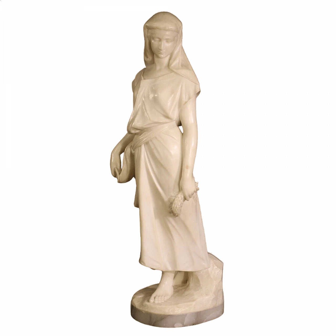 Leon Grégoire, young gleaner, alabaster sculpture, late 19th century 13