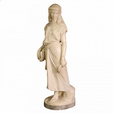 Leon Grégoire, young gleaner, alabaster sculpture, late 19th century