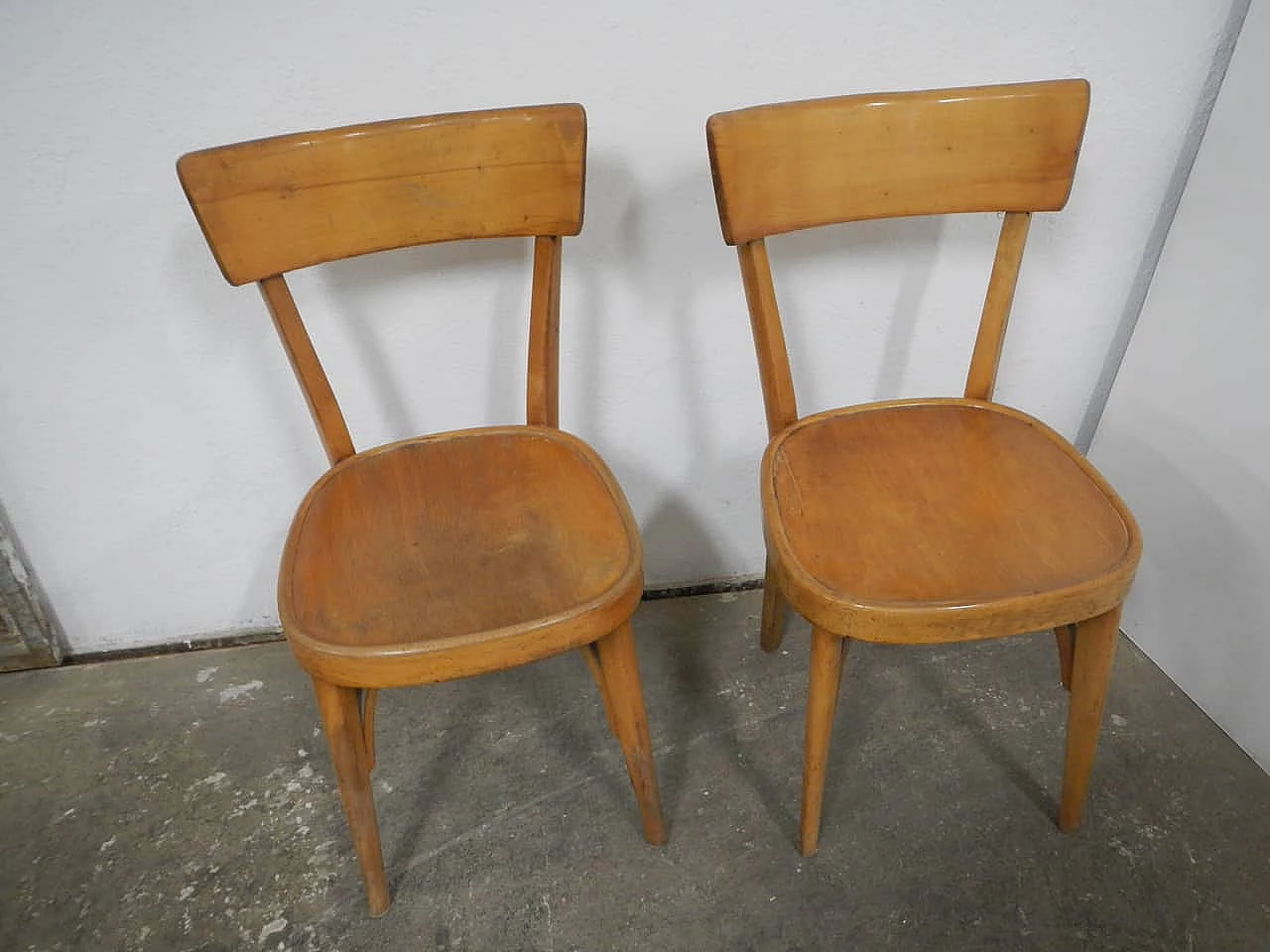 4 Beech chairs, 1950s 6