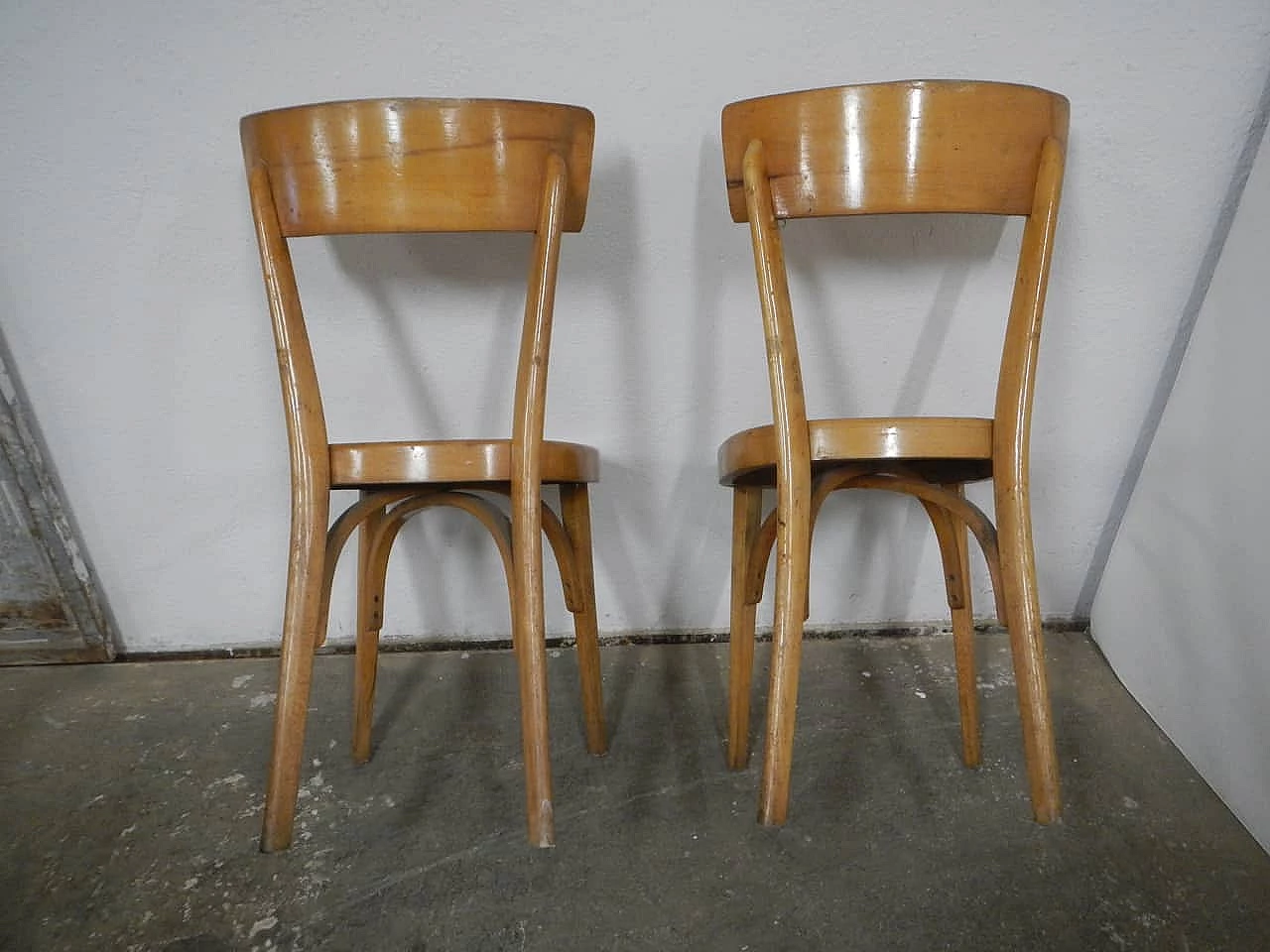 4 Beech chairs, 1950s 7