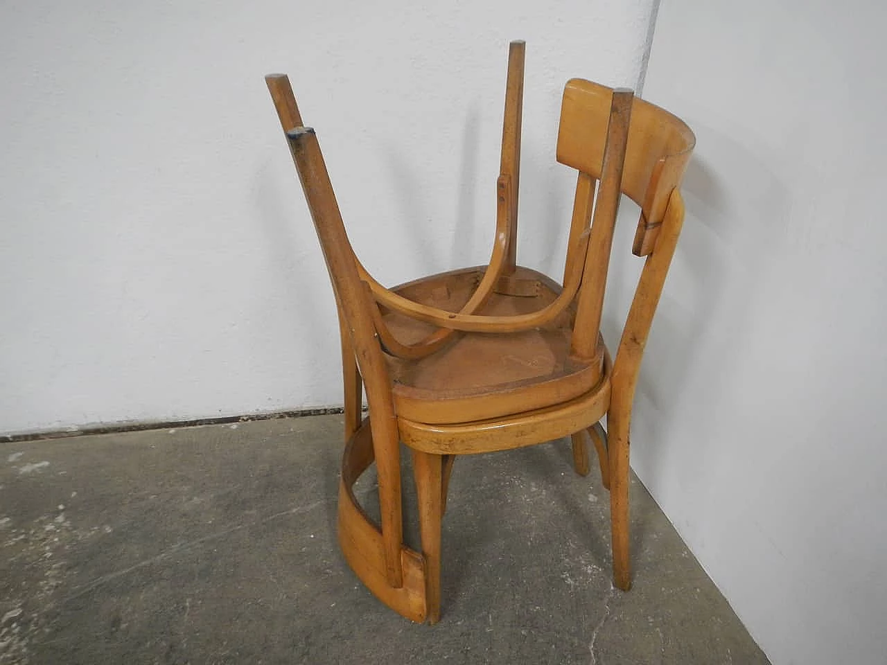 4 Beech chairs, 1950s 8