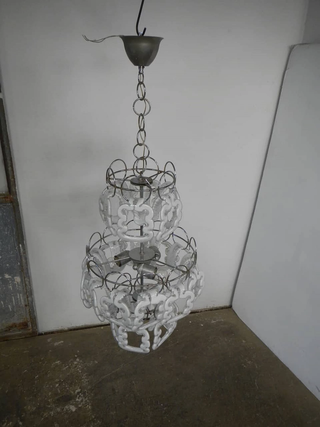 Murano glass chandelier by Angelo Mangiarotti for Vistosi, 1960s 1