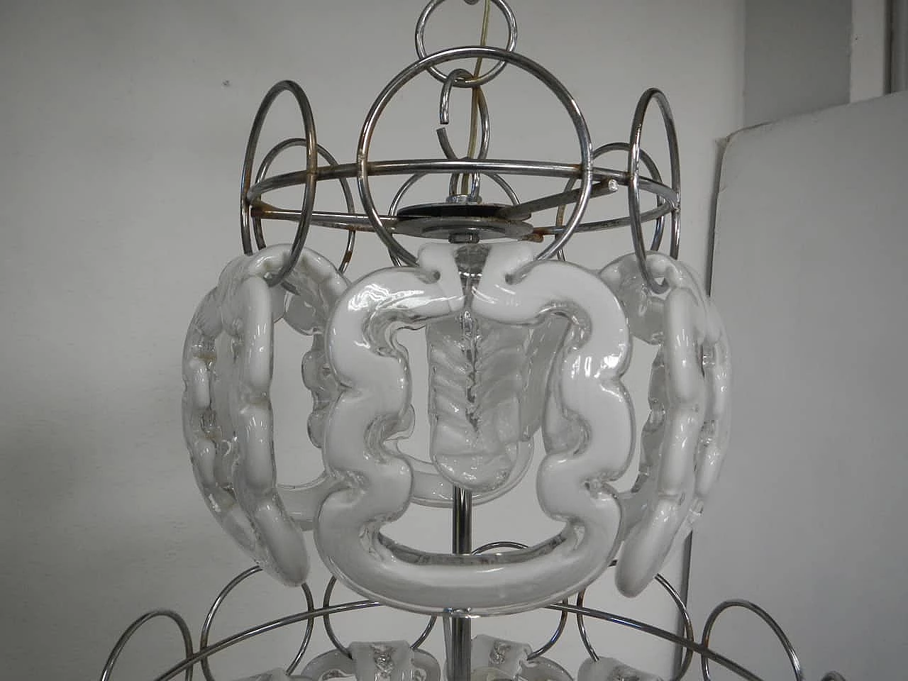 Murano glass chandelier by Angelo Mangiarotti for Vistosi, 1960s 5