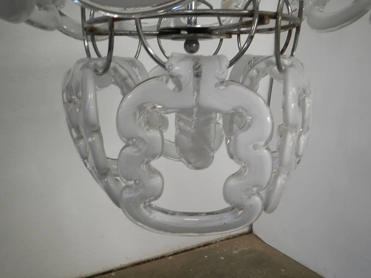 Murano glass chandelier by Angelo Mangiarotti for Vistosi, 1960s 7