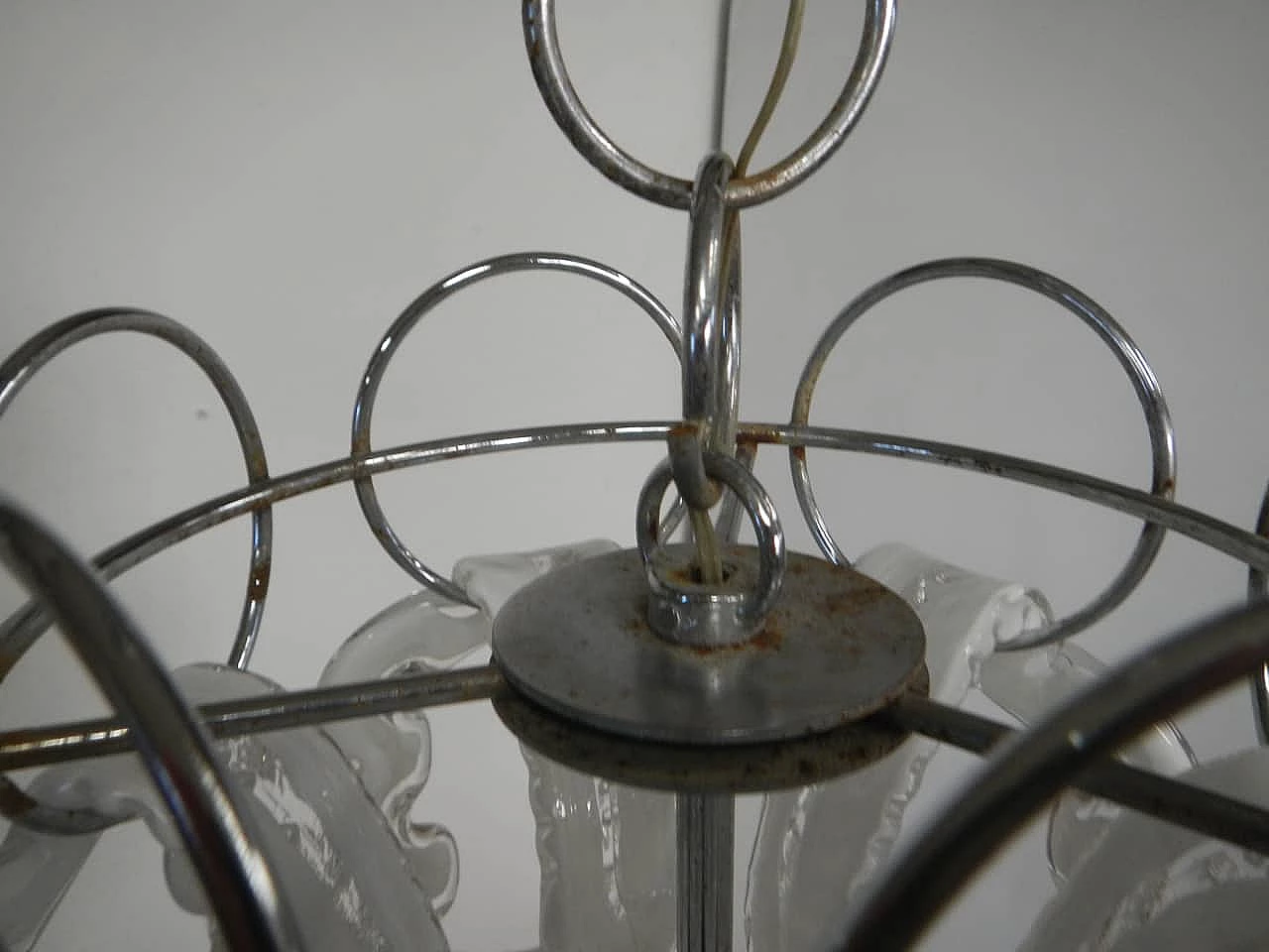 Murano glass chandelier by Angelo Mangiarotti for Vistosi, 1960s 9