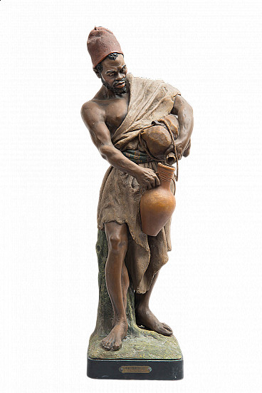 Joseph Le Guluche, water carrier, terracotta sculpture, 19th century