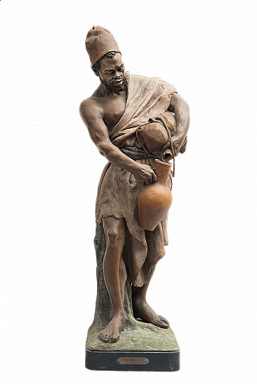 Joseph Le Guluche, water carrier, terracotta sculpture, 19th century