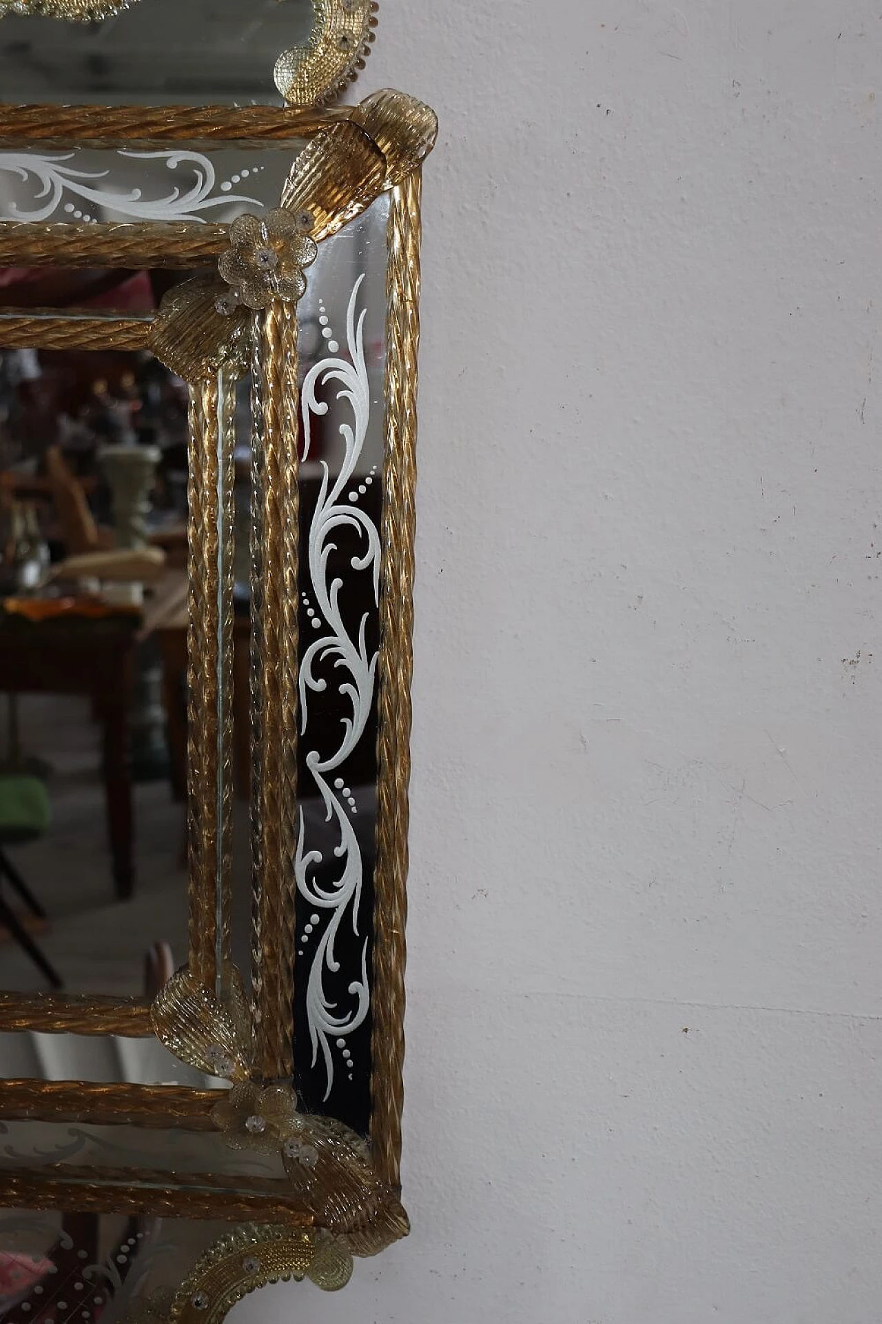 Murano art glass wall mirror, 1980s 4