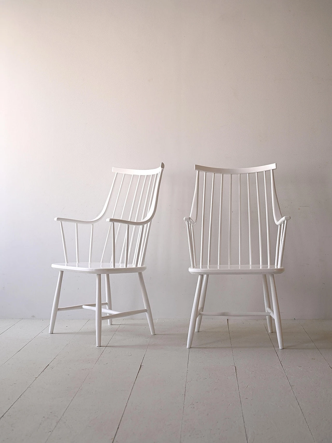 Pair of wooden Grandessa chairs by Lena Larsson, 1950s 1