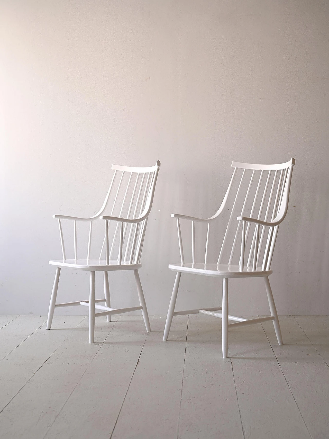 Pair of wooden Grandessa chairs by Lena Larsson, 1950s 2