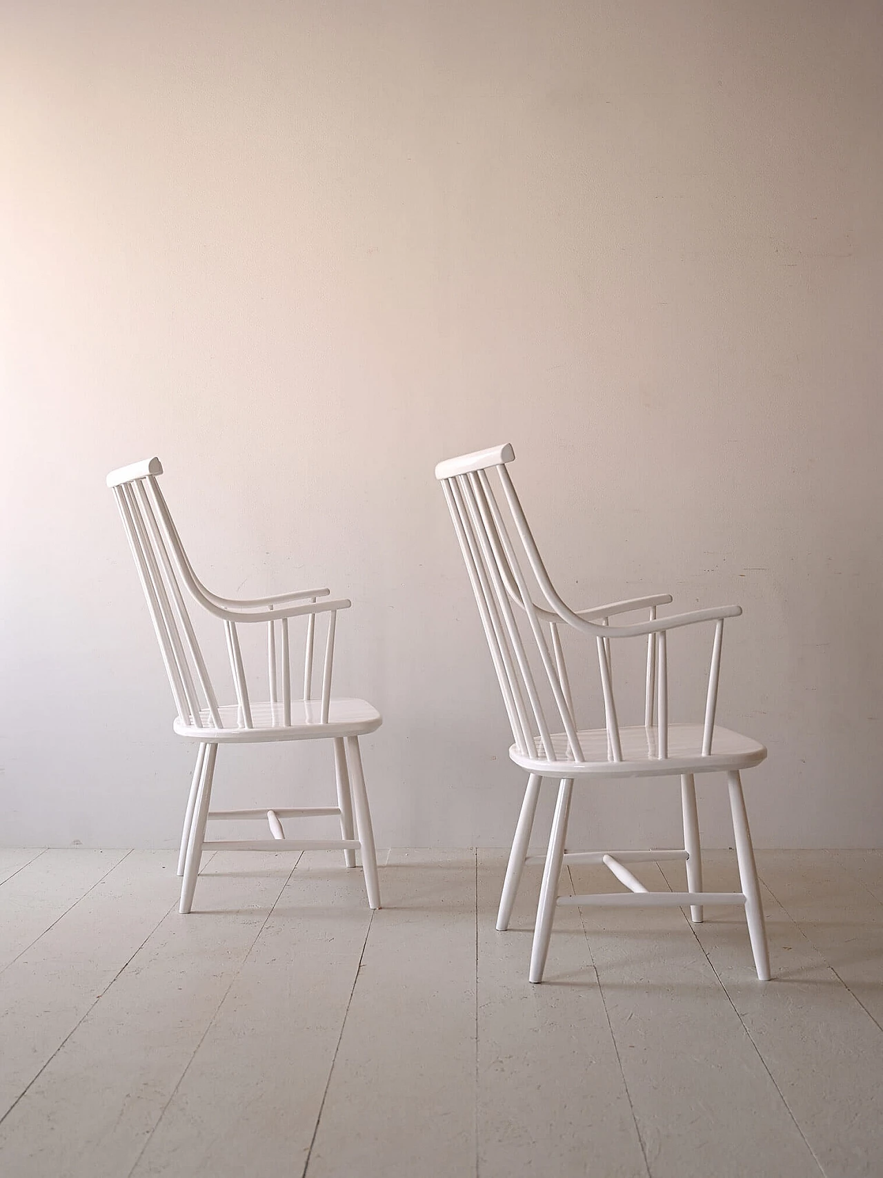 Pair of wooden Grandessa chairs by Lena Larsson, 1950s 3