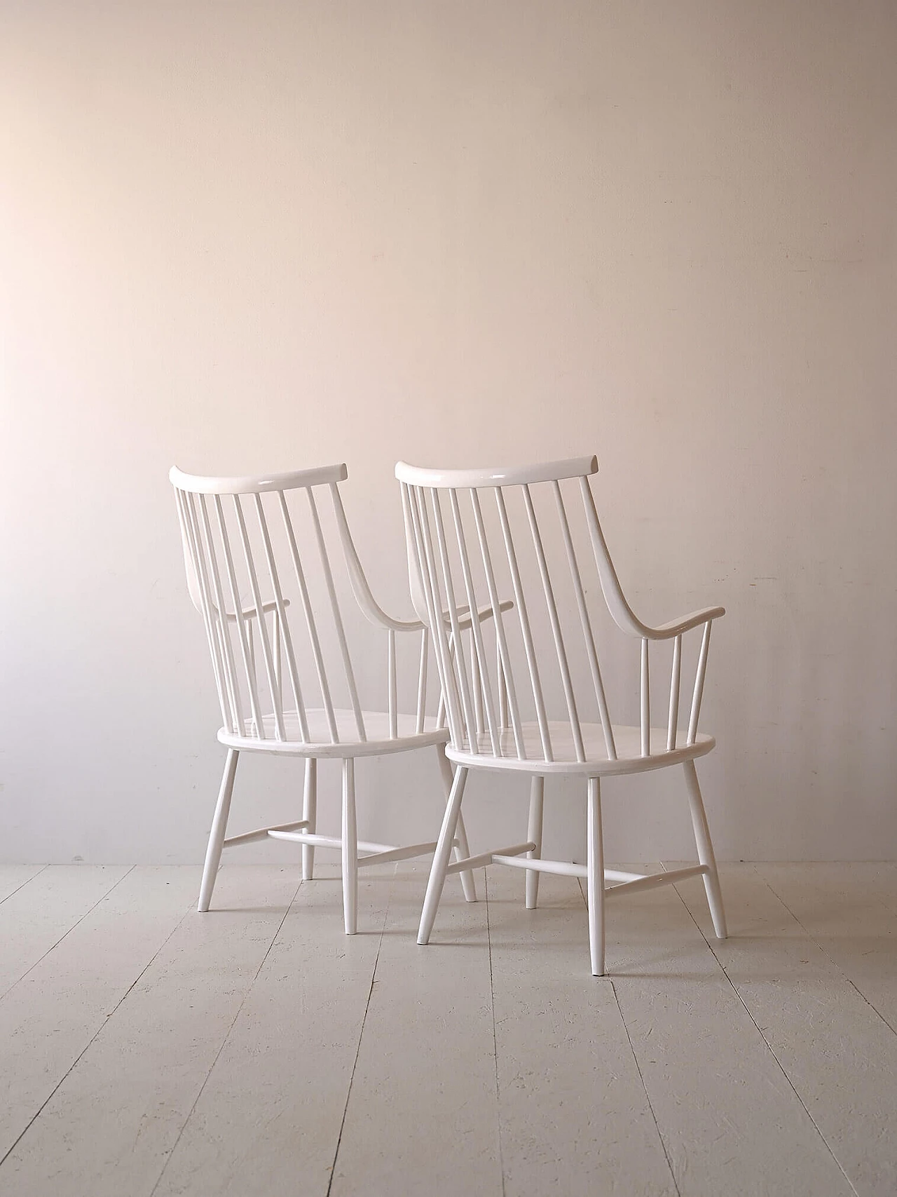 Pair of wooden Grandessa chairs by Lena Larsson, 1950s 4