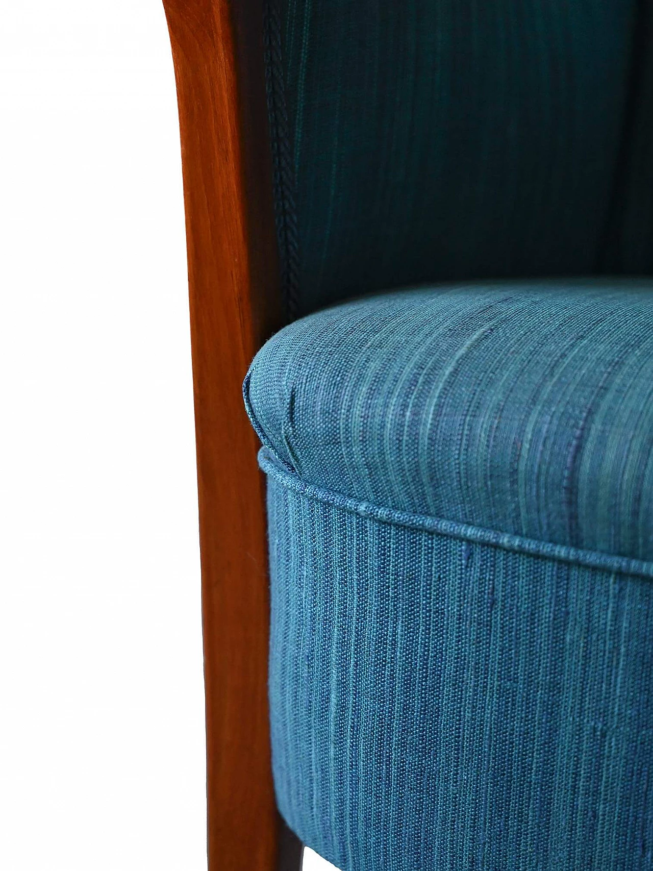 Scandinavian blue fabric armchair, 1960s 7