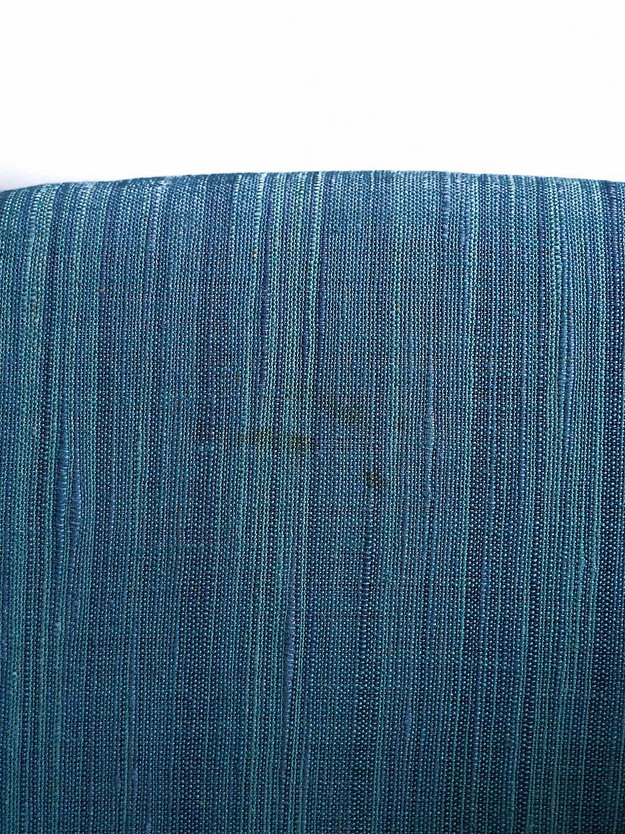 Poltrona scandinava in tessuto blu, anni '60 8
