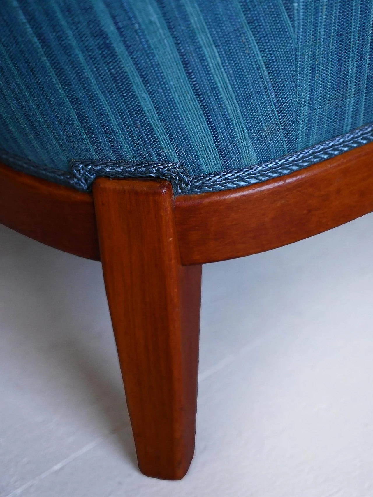 Scandinavian blue fabric armchair, 1960s 12