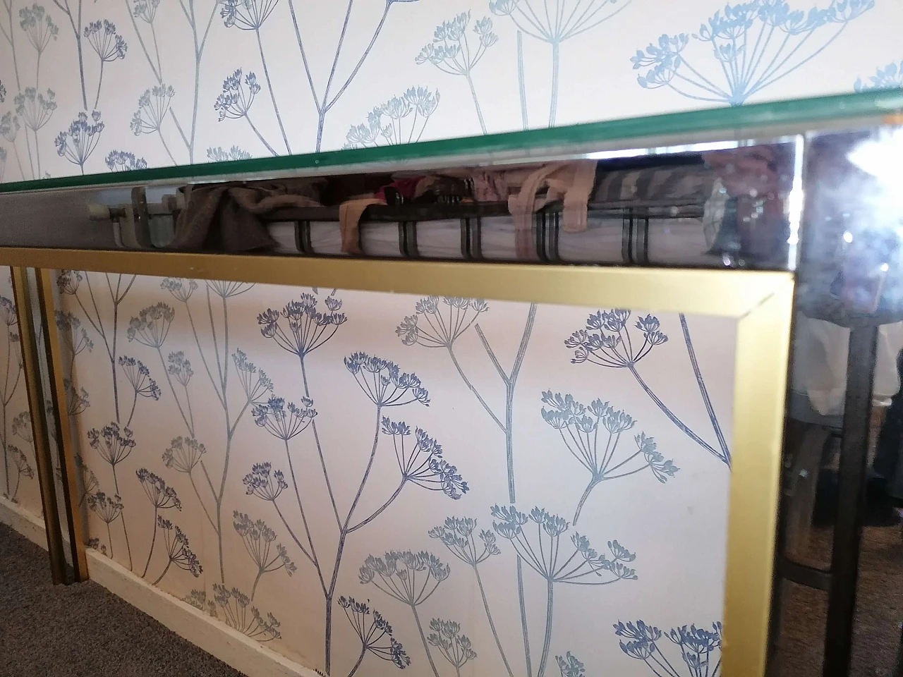 Consolle in metallo e vetro di Renato Zevi, anni '70 2