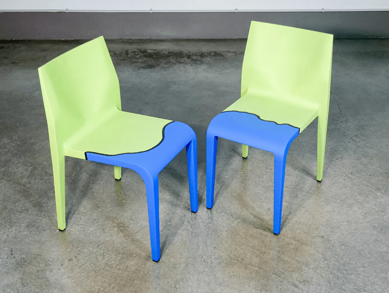 Pair of Laleggera 46 and 49 chairs by Riccardo Blumer for Alias, 2000s 1