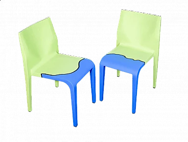 Coppia di sedie Laleggera 46 e 49 di Riccardo Blumer per Alias, anni 2000
