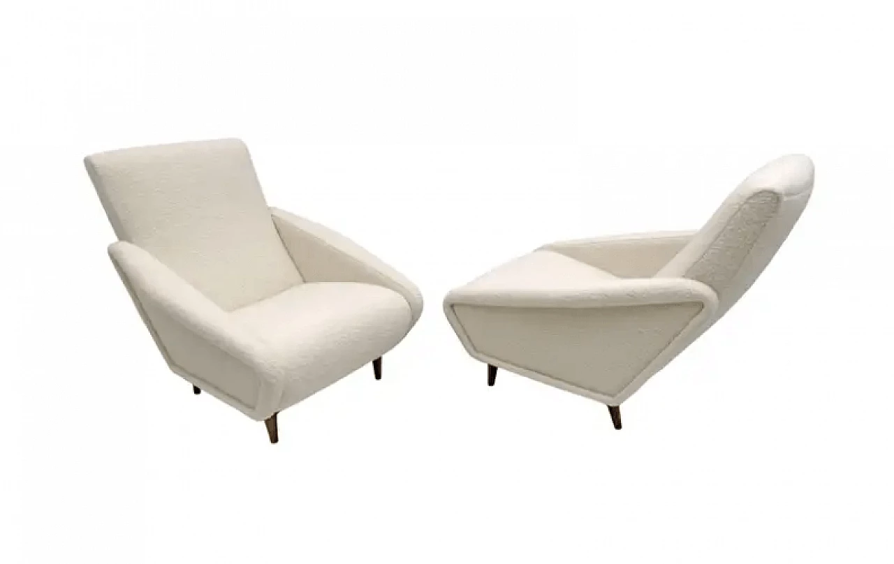 Pair of Gio Ponti's Distex 807 style armchairs, 1980s 1