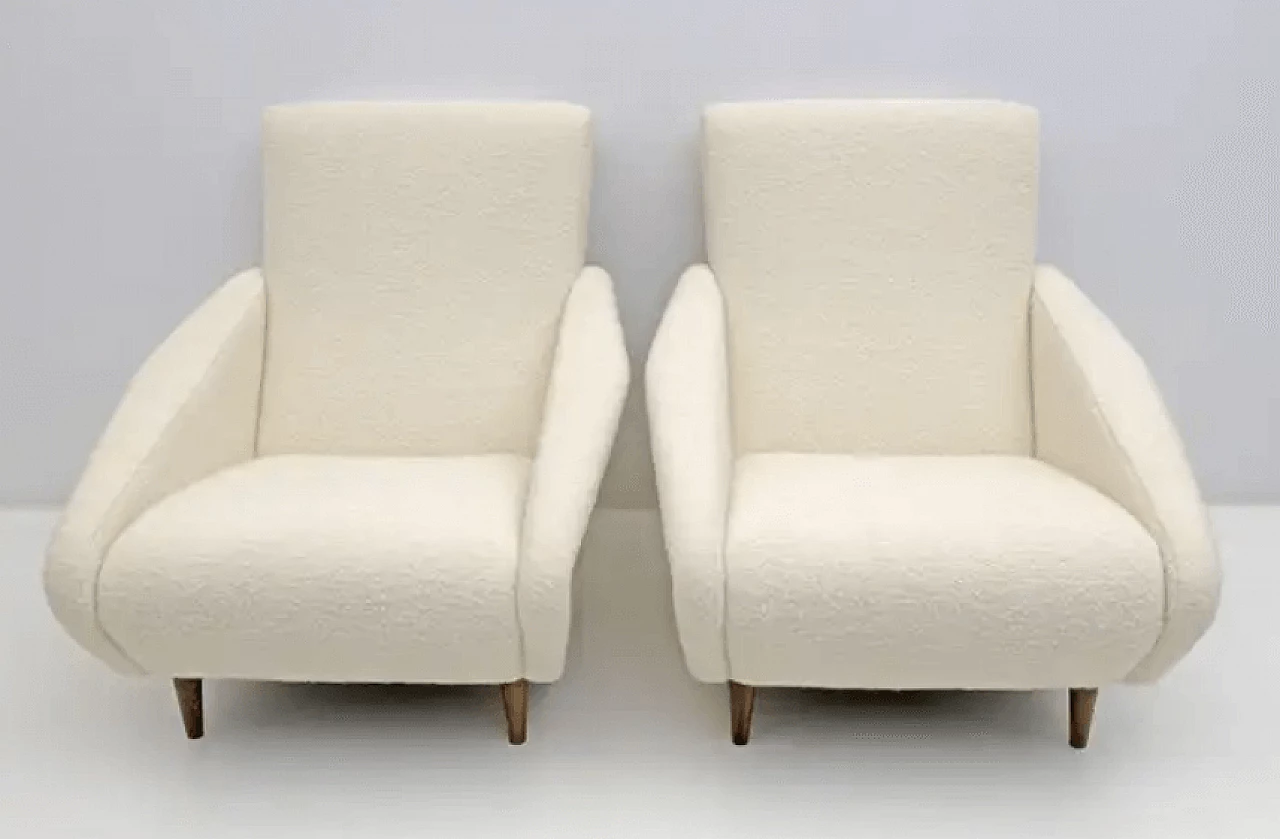 Pair of Gio Ponti's Distex 807 style armchairs, 1980s 2