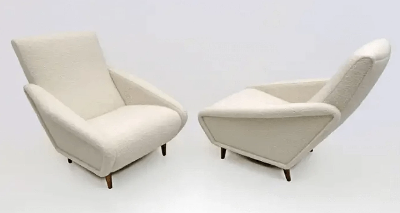 Pair of Gio Ponti's Distex 807 style armchairs, 1980s 3