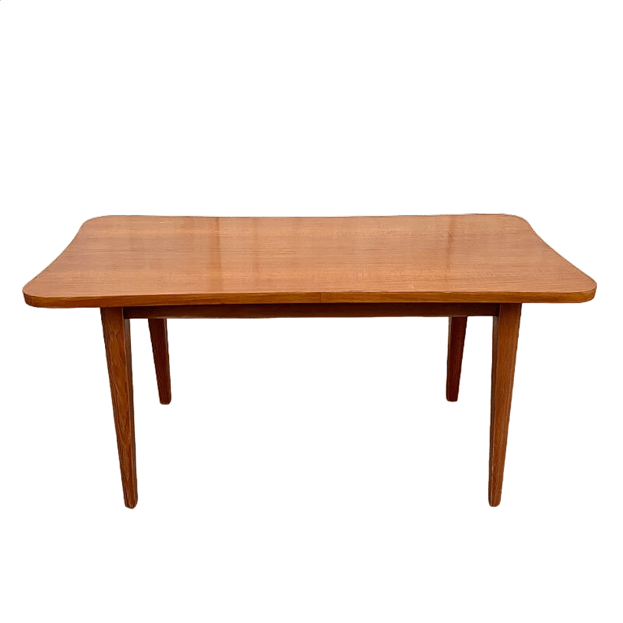 Tavolino in legno con piano sagomato, anni '60 14