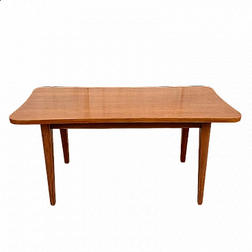 Tavolino in legno con piano sagomato, anni '60