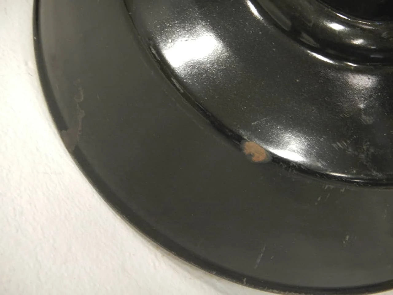 Black and white metal industrial hanging lamp, 1950s 7