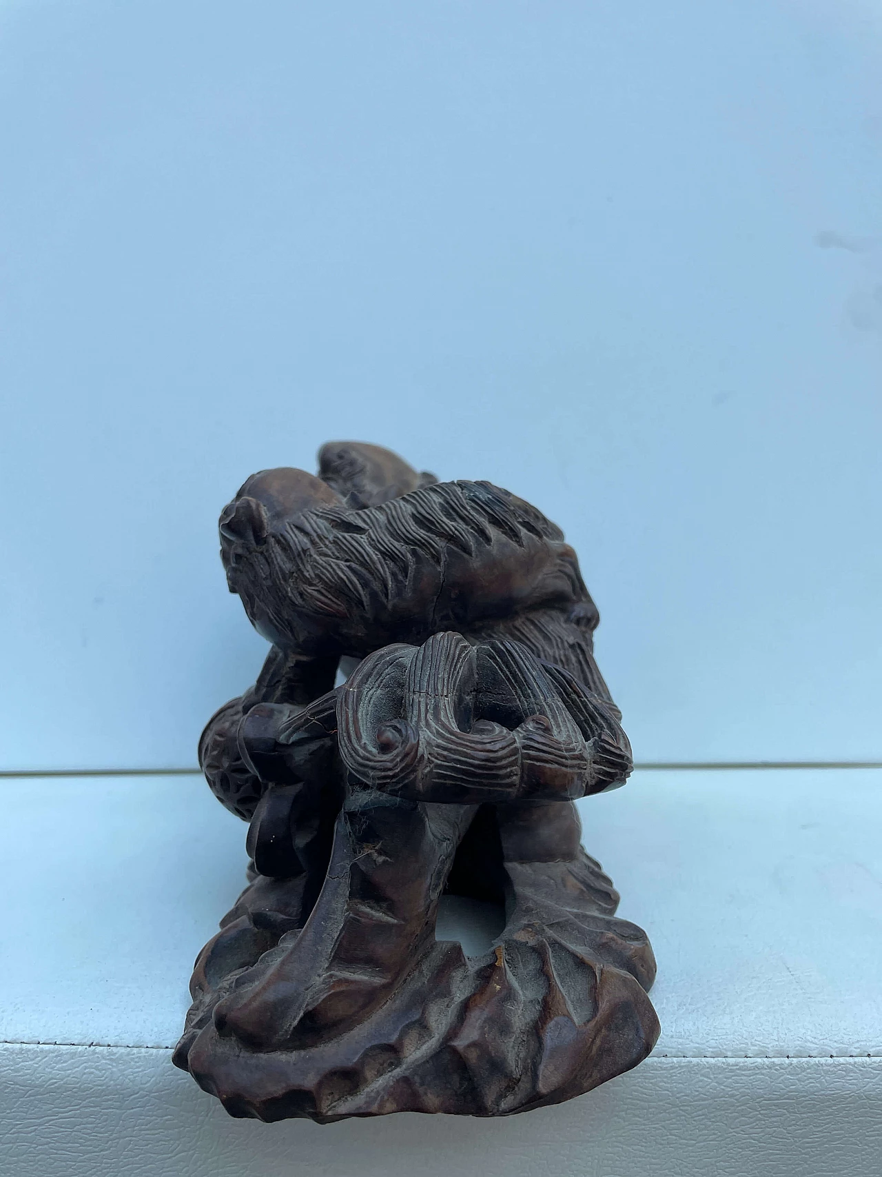 Fo dogs, wood sculpture, late 19th century 5
