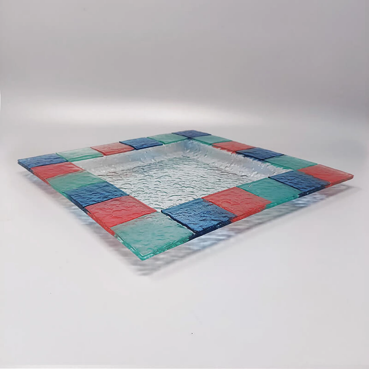 Square Murano glass tray by Dogi, 1960s 7