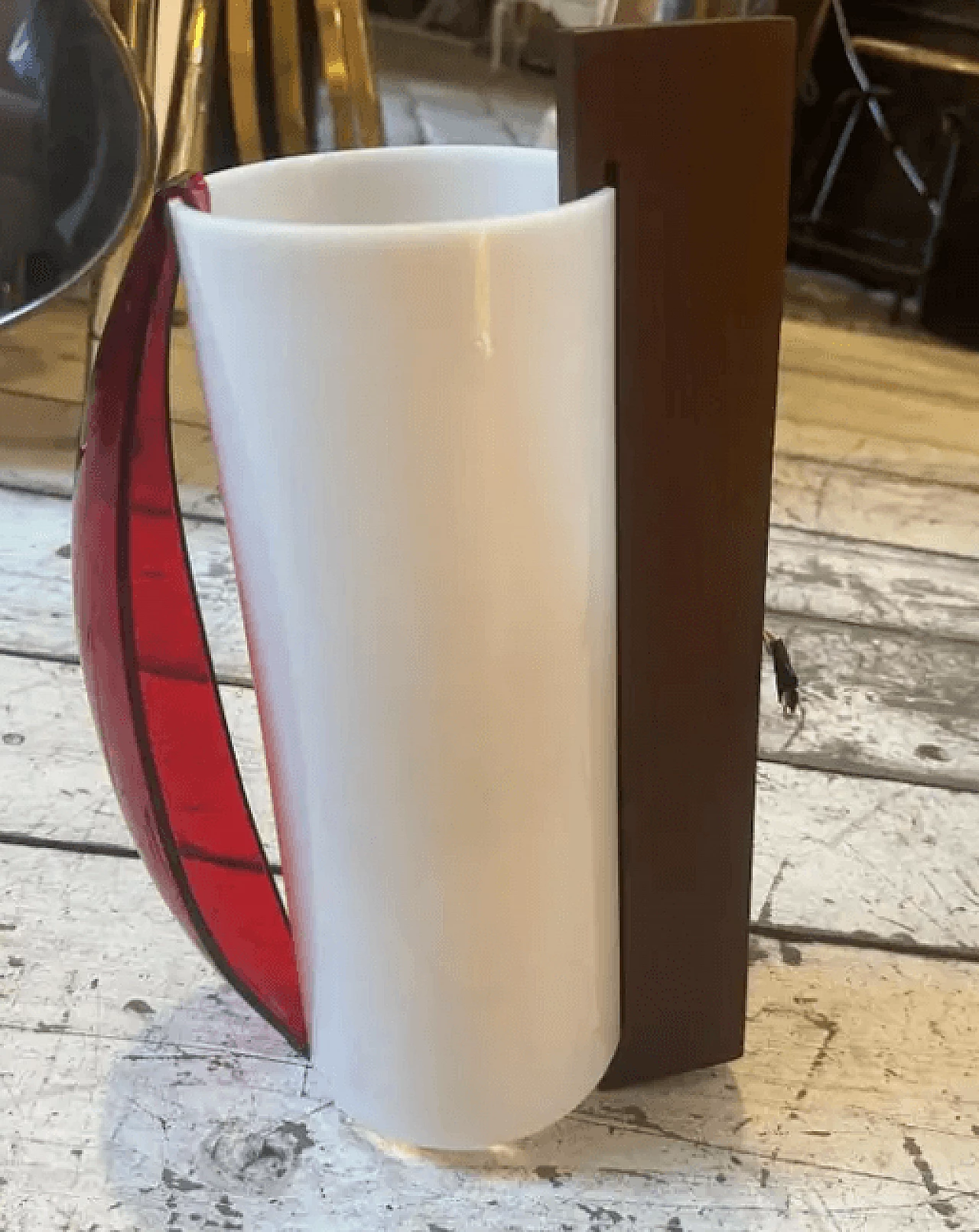 Coppia di lampade da parete in legno e plexiglass di Stilux, metà '900 2