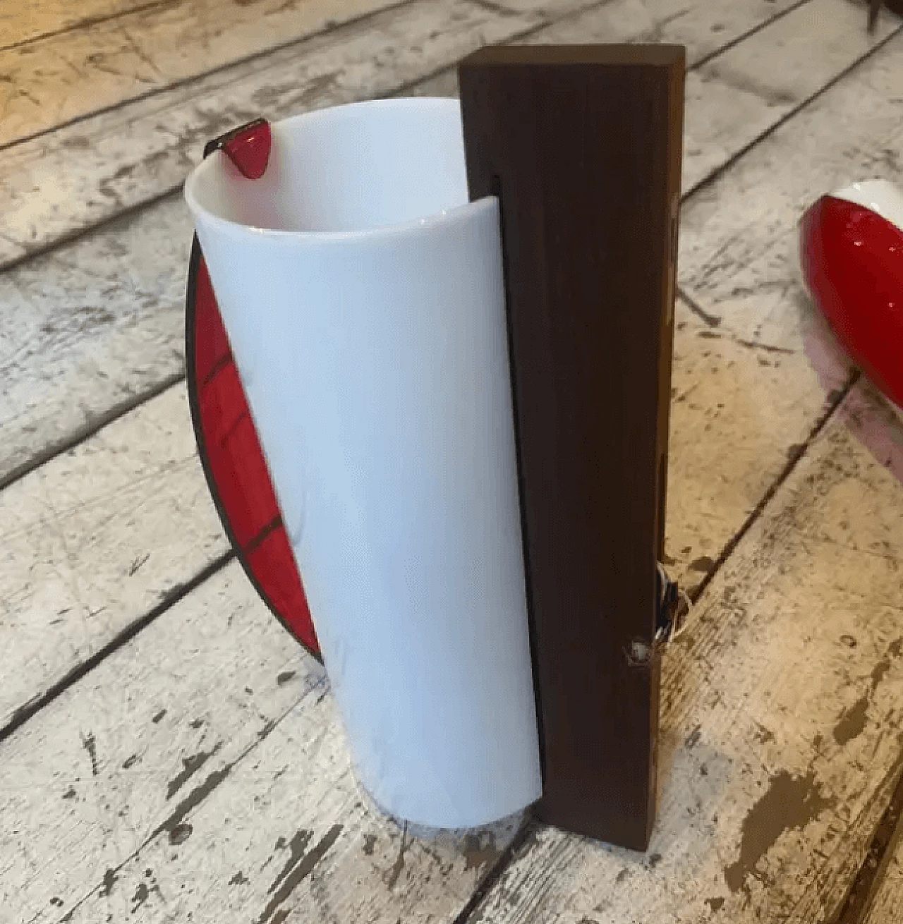 Coppia di lampade da parete in legno e plexiglass di Stilux, metà '900 9