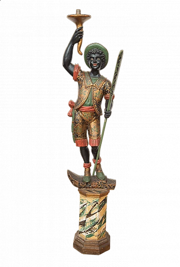 Polychrome wooden sculpture depicting the Moor of Venice, 19th century