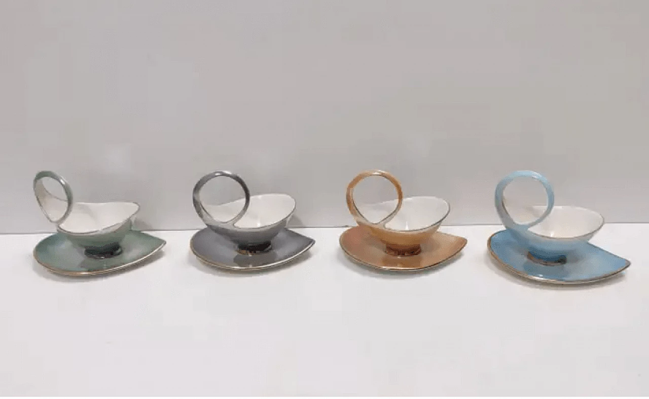 Servizio da colazione in ceramica colorata da 22 pezzi di Italo Casini, anni '50 5