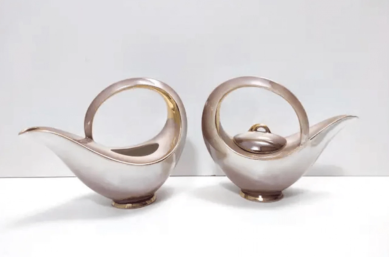 Coloured ceramic breakfast service of 22 pieces by Italo Casini, 1950s 6