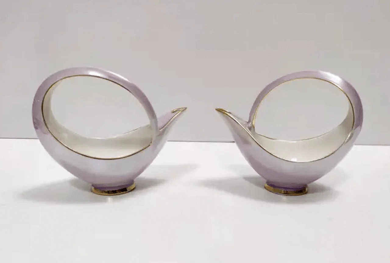 Coloured ceramic breakfast service of 22 pieces by Italo Casini, 1950s 14