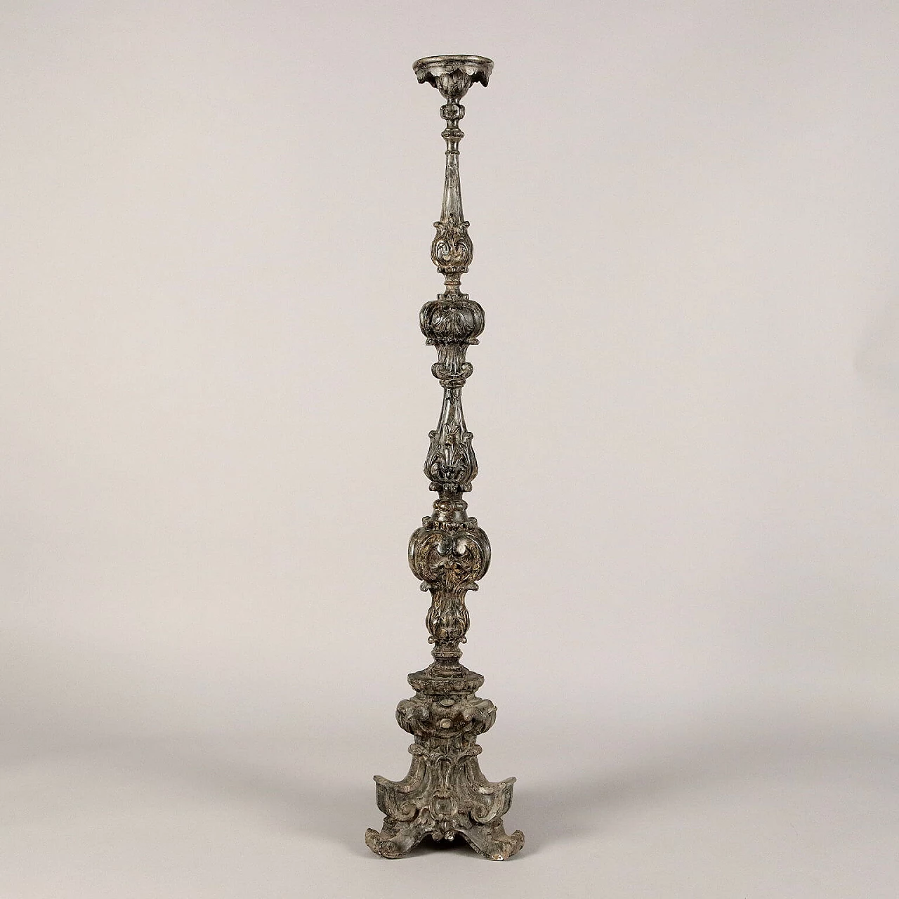 Silver and carved wood torch holder 7